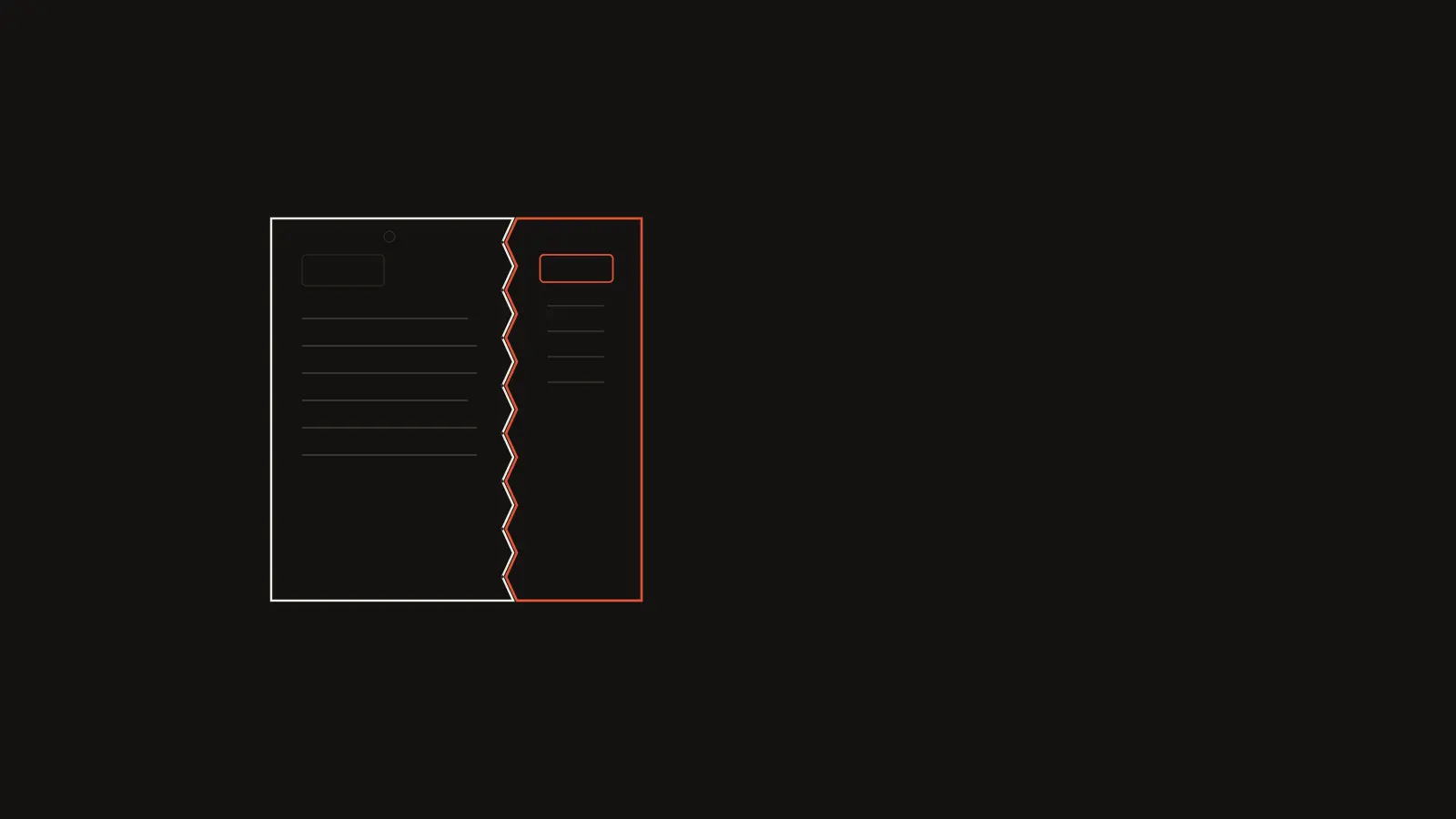 Telegram ban service concept: a cloakroom claim ticket beside its matching counterfoil, torn edges aligned